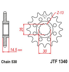 Jt передня зірочка 1340 18 honda cb 1100 sa / ex '14-'19, cb 1100 rs 17-'20 (jtf1340.18) (ланцюг 530)