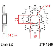 Jt передня зірочка 1340 18 honda cb 1100 sa / ex '14-'19, cb 1100 rs 17-'20 (jtf1340.18) (ланцюг 530)