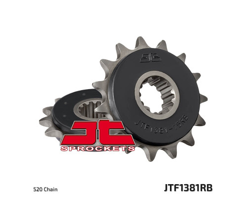 Jt передня зірочка 2042 15 з гумою honda cb 500f/x '13-'15, cbr 500r '13-'16 (204215jtrb) (jtf1373.15rb) (ланцюг 520)