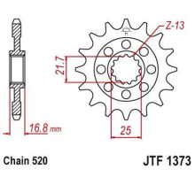 Jt передня зірочка 2042 16 з гумою honda nc 700s/x '12-'13, integra 700d '12-'13 (jtf1373.16rb)* (ланцюг 520)