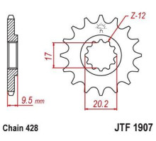 Зірочка передня jt 2084 14 ktm sx 85 04-17 (+1) (208414jt) (ланцюг 428)