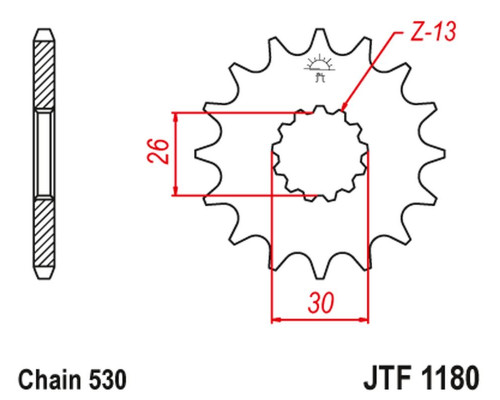 Jt передня зірочка 2090 17 з гумою triumph daytona 955/sprint st/sprint gt (209017jtrb) (ланцюг 530)