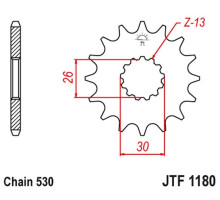 Jt передня зірочка 2090 17 з гумою triumph daytona 955/sprint st/sprint gt (209017jtrb) (ланцюг 530)