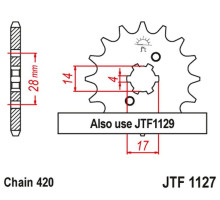 Jt передня зірочка 2107 12 derbi gpr/senda 50 '00-'06, gilera gp 50 '02-'03, zulu 50 '01-'02 (ланцюг 420)