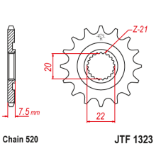 Jt передня зірочка 2120 13 honda cr 125r '04-'07, crf 250r/x '04-'17 (ланцюг 520)