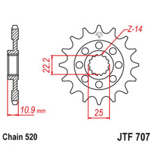 Jt передня зірочка 2145 16 aprilia 450/550 rxv-sxv 06-12 (214516jt) (ланцюг.520)