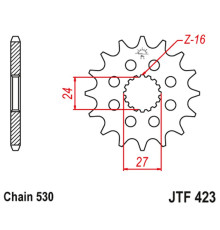 Jt передня зірочка 2190 17 з гумою suzuki gsxr 1000 '09-'16, hayabusa '08-'23, b-king '08-'12 (-1) (219017jtrb) (ланцюг 530)