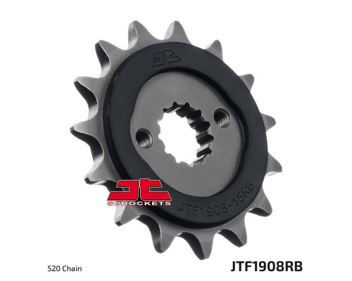 Зірочка передня jt 2276 15 ktm 390 duke '13-'18, 390 rc '14-'18 (227615jtrb) (ланцюг 520) з гумою