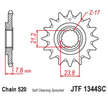 Jt передня зірочка 2320 13 honda crf 250r '18-'23 самоочищення (232013jtsc) (ланцюг 520)