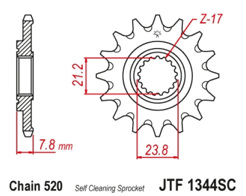 Jt передня зірочка 2320 14 honda crf 250r 18-19 самоочищення (232014jtsc) (ланцюг 520)
