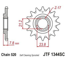 Jt передня зірочка 2320 14 honda crf 250r 18-19 самоочищення (232014jtsc) (ланцюг 520)
