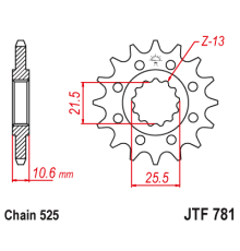 Jt передня зірочка 2331 14 benelli bn 302 '15-'21, 500 leoncino '17-'21, trk 502 '17-'21, trx 502x '18- , multistrada 1158 '21-'24 (233114jt) (ланцюг 525)