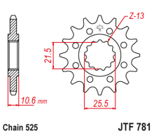 Jt передня зірочка 2331 14 benelli bn 302 '15-'21, 500 leoncino '17-'21, trk 502 '17-'21, trx 502x '18- , multistrada 1158 '21-'24 (233114jt) (ланцюг 525)