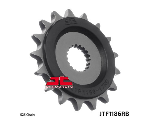Зірочка передня jt 2332 16 з гумою triumph 1200 thruxton 16-18, boneville 16-18 (233216jtrb) (ланцюг 525)