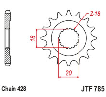 Jt передня зірочка 426 13 benelli 125 leoncio '22-'23, keeway 125 strike '13-'14, rkf 125 '11-'23, tx 125 '11-'20 (42613jt) (ланцюг 428)