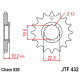 Jt передня зірочка 435 16 suzuki dr 350 '90-'99 (+1) drz 400 '00-'20 (+1) (jtf432.16)* (ланцюг 520)