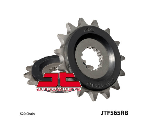 Зірочка передня jt 565 15 з гумою kawasaki er6f/n '06-'14, kle 650 '06-'20, ex650, suzuki sv 650 16-19 (56515jtrb) (ланцюг 520)