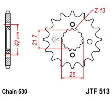 Передня зірочка jt 566 13 (ланцюг 530) - див. 51313jt (jtf513.13)