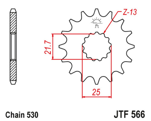 Jt передня зірочка 566 15 з гумою (56615jtrb) (ланцюг 530) - можна заміна на 51315jt (jtf513.15) і 51915jt (jtf519.15)