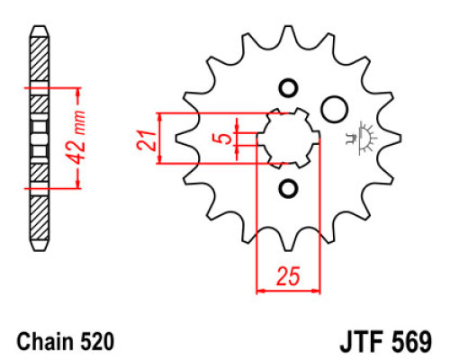 Jt передня зірочка 572 16 yamaha xv 250 '89-'15, sr 250 '79-'96 (ланцюг 520) - див. 56916jt (jtf569.16)