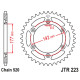 Jt задня зірочка 223 53 husqvarna wr 250 '83-84, wr/cr 250 '80, wr 350 '81-88, wr/cr 400 '81-89, cr 400/430 '81-83 (22353jt) (ланцюг 520)