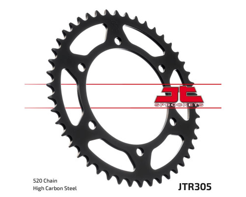 Jt задня зірочка 236 46 honda nx 650 '95-'01, yamaha xj 6 '09-'15 (23646jtzbk) (ланцюг 520) - дивіться також 430946 (23646jtzbk) чорний