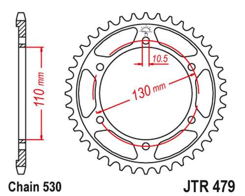 Jt задня зірочка 241 45 yamaha r1 '04-'08, fz 1 '06-'14, r6b '06-'15 (24145jtzbk) (ланцюг 530) чорний