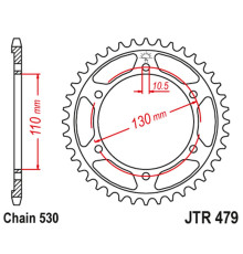 Jt задня зірочка 241 46 yamaha fz6 '04-'09 (24146jtzbk) (ланцюг 530) чорний
