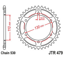 Jt задня зірочка 241 46 yamaha fz6 '04-'09 (24146jtzbk) (ланцюг 530) чорний