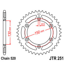 Jt задня зірічка 270 43 honda xl 500r '82 (j27043jt) (ланцюг 520)