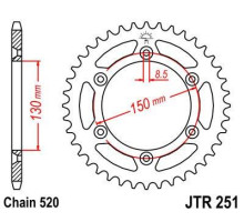 Jt задня зірічка 270 43 honda xl 500r '82 (j27043jt) (ланцюг 520)
