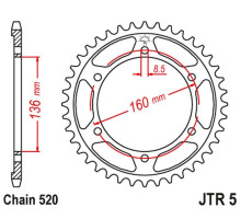 Jt задня зірочка 3552 45 bmw f 650, aprilia pegaso 650 '07-'09 (355245jt) (ланцюг 520)