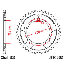 Jt задня зірочка 408 40 honda cb 1100 sa-e/f '14-'15, cb 1100 ex-e/f/g/h/j '15-'17 (40840jt) (ланцюг 530)