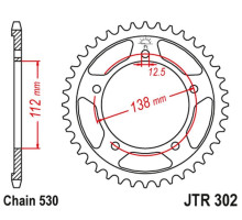 Jt задня зірочка 408 40 honda cb 1100 sa-e/f '14-'15, cb 1100 ex-e/f/g/h/j '15-'17 (40840jt) (ланцюг 530)