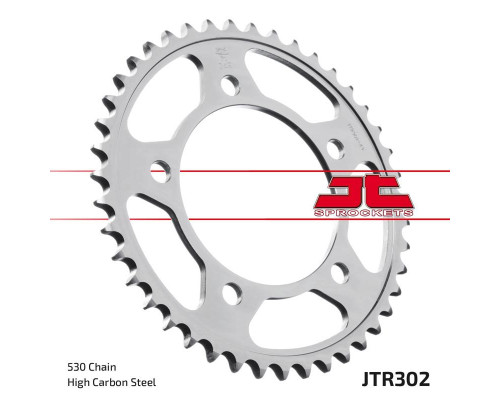Jt задня зірочка 408 43 honda cbr 600f '91-'96, cbf 1000 '06-'10 (sc58) (40843jtzbk) (ланцюг 530) чорний