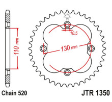 Jt задня зірічка 4303 40 honda trx (jtr1350.40)* (ланцюг 520)