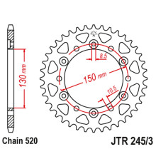 Jt задня зірічка 4309 43 honda xl600/xl500/nx650/xr600/fx650 (430942jt) (ланцюг 520)