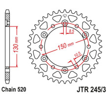 Jt задня зірічка 4309 43 honda xl600/xl500/nx650/xr600/fx650 (430942jt) (ланцюг 520)