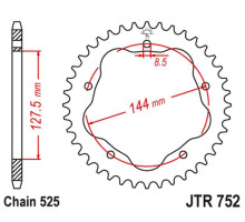 Задня зірочка jt 4320 36 алюмінієва (ergal) ducati biposto 916 '94-'00, biposto/sps 996 '99-'01, 998/s '02-'03, monster 795 '12-'15, evo 848 '08-'13, monster 1100 '09-'13 (ch ain 525)