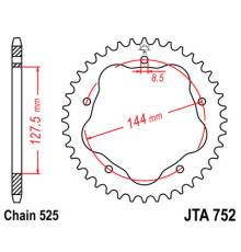Jt задня зірочка 4320 39 алюмінієва ducati 796/848/1100 (432039jt) (ланцюг 525) чорний