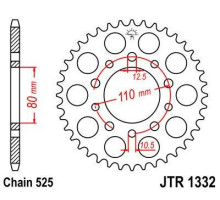 Jt задня зірочка 4350 40 honda cb 500 '94-'03, cb 750f '93-'03 (435040jtzbk) (ланцюг 525) чорний