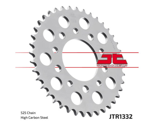 Jt задня зірочка 4350 42 honda cb400, triumph 800 america,speedmaster '03-'06, 865 america '07-'15 (435042jt) (ланцюг 525) колір сріблистий