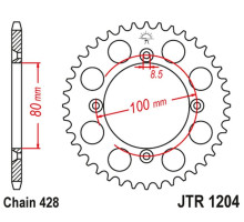 Jt задня зірочка 4351 50 honda crf 100f '04-'13, xr 100r '85-'03 (jtr1204.50) (ланцюг 428)