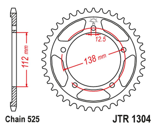 Jt задня зірочка 4357 43 honda cb 600 hornet '07-'13, cbr 600f '97-'98, '11-'14, cbf 600 '04-'07 (435743jt) (ланцюг 525)