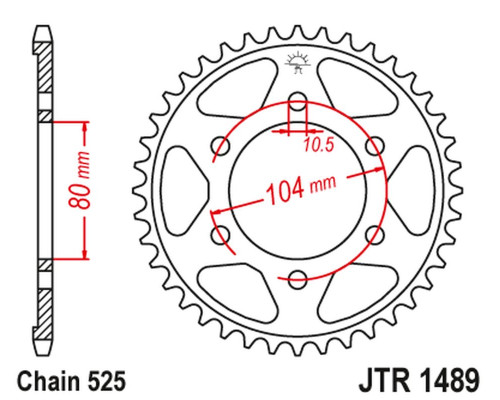 Jt задня зірочка 4359 41 kawasaki zx 6 r '98-'02, z 1000 '07-'09, zx10r '04-'15 (435941jtzbk) (ланцюг 525) чорний