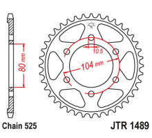 Jt задня зірочка 4359 41 kawasaki zx 6 r '98-'02, z 1000 '07-'09, zx10r '04-'15 (435941jtzbk) (ланцюг 525) чорний