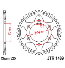Jt задня зірочка 4359 43 kawasaki zx750r, ninja, klz versys (12-) (435943jtzbk) (ланцюг 525) чорний