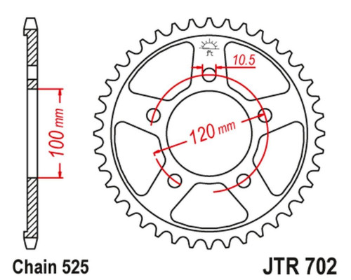Задня зірочка jt 4363 41 aprilia 850 mana '08-'16, rsv 1000r '04-'09, tuono 1000r '06-'11, dorsoduro 1200 '11-'16 (+1) (jtr702.41) (ланцюг 525)
