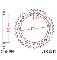 Jt задня зірічка 4392 44 triumph 900/955/1000 (+1) (439244jt) (ланцюг 530)