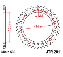 Jt задня зірічка 4392 46 triumph tiger sport 1050 14-19 (+1) (439246jt) (ланцюг 530)